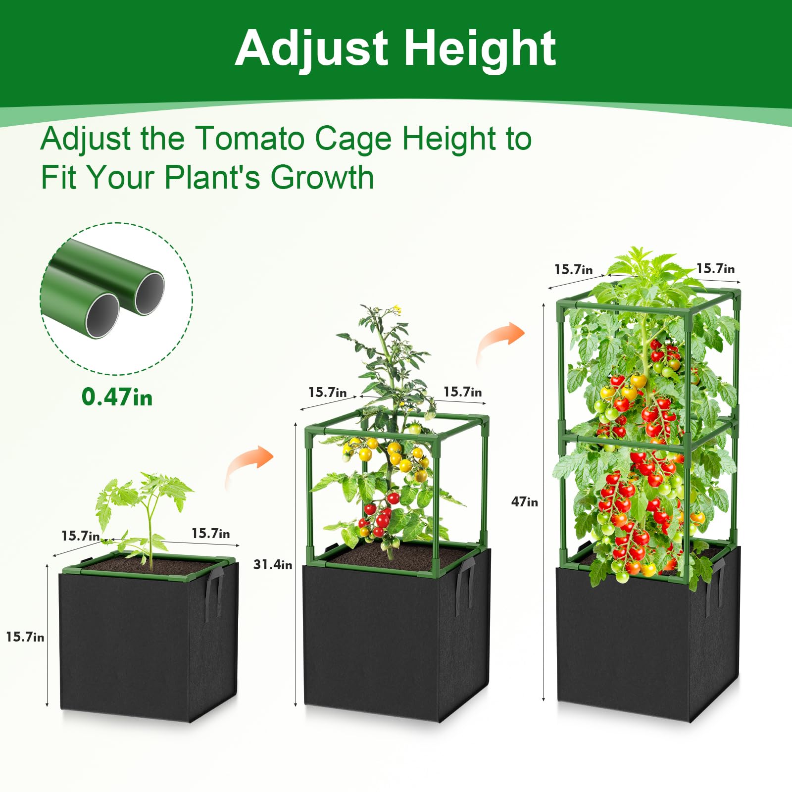 Laodier 17-gallon grow bags support root growth and soil stability.