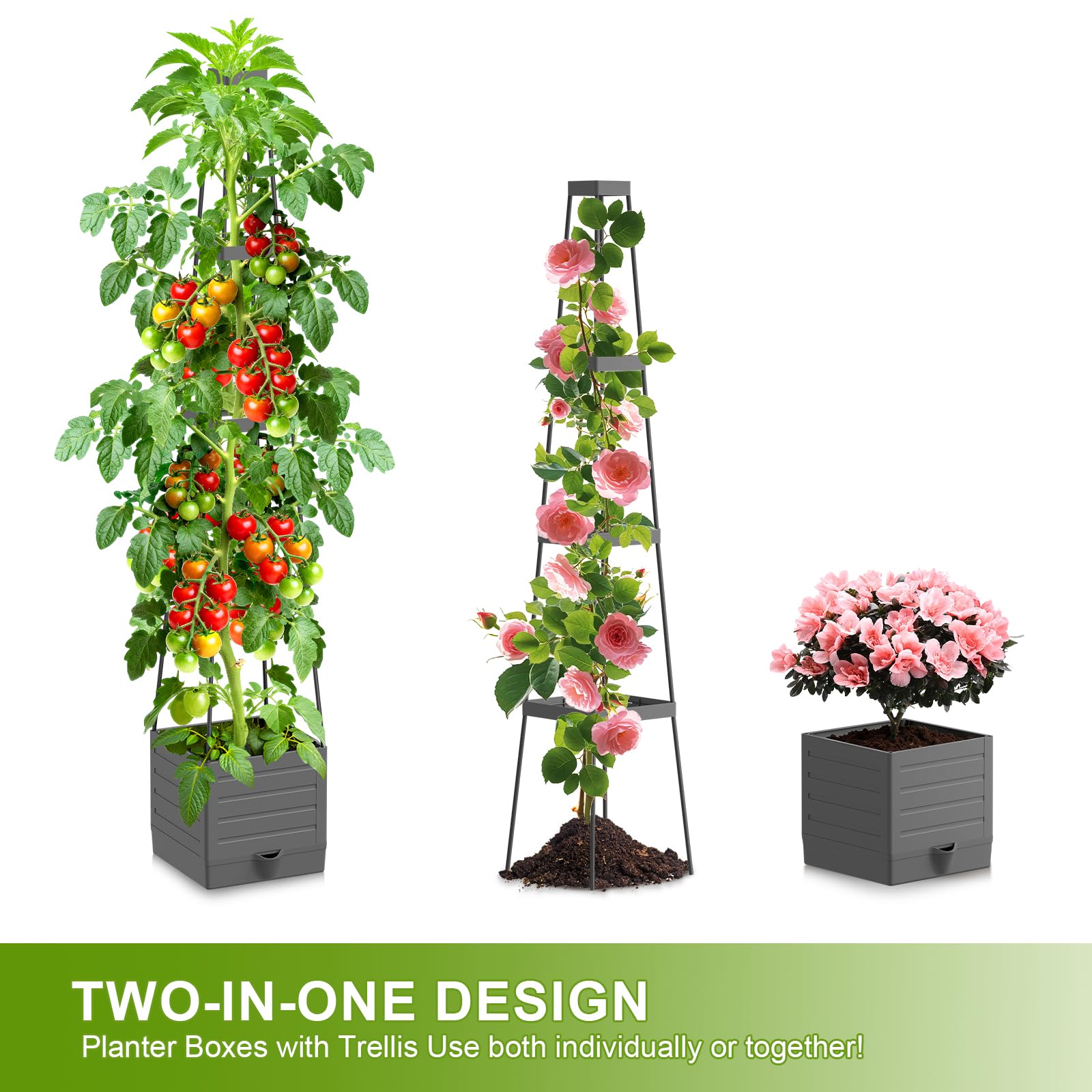 Laodier adjustable height fits indoor or outdoor gardening.