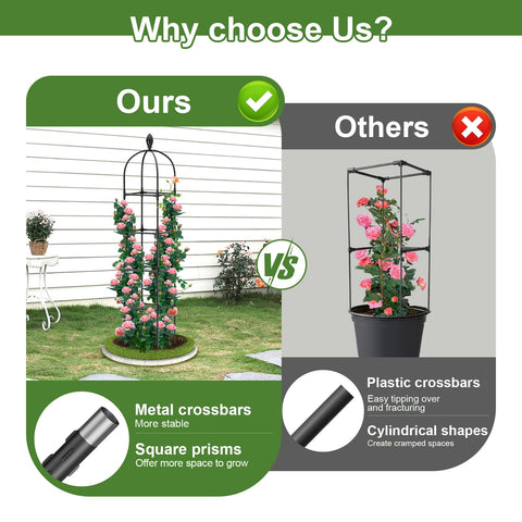Laodier obelisk trellis 70-inch height provides ample vertical climbing space