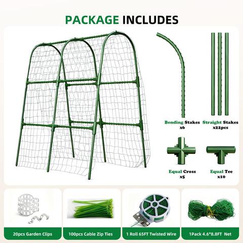 Laodier raised-bed plant support suits cucumbers, peas, beans, and tomatoes.