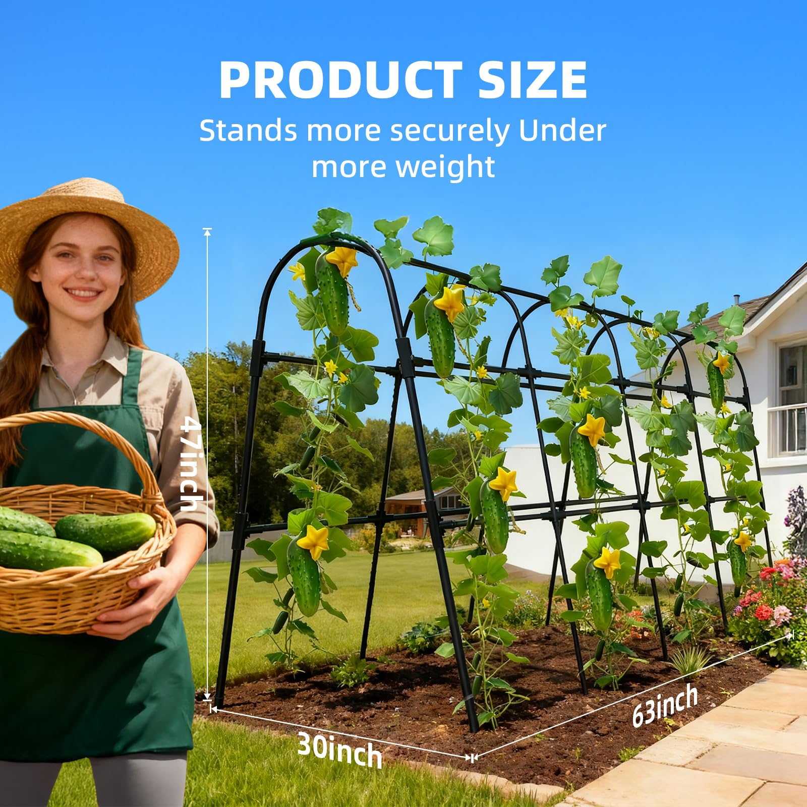 Laodier rustproof trellis with plastic coating protects vines from rust