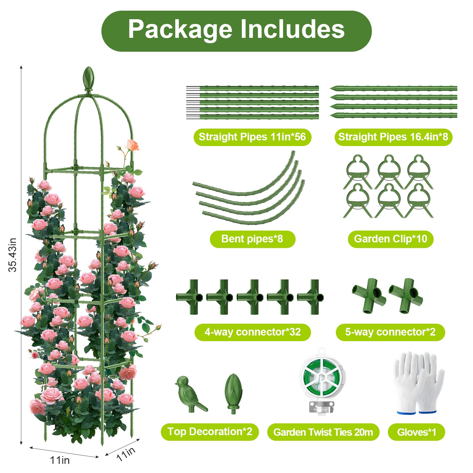 Laodier two-pack provides coordinated height and flexible placement for gardens.
