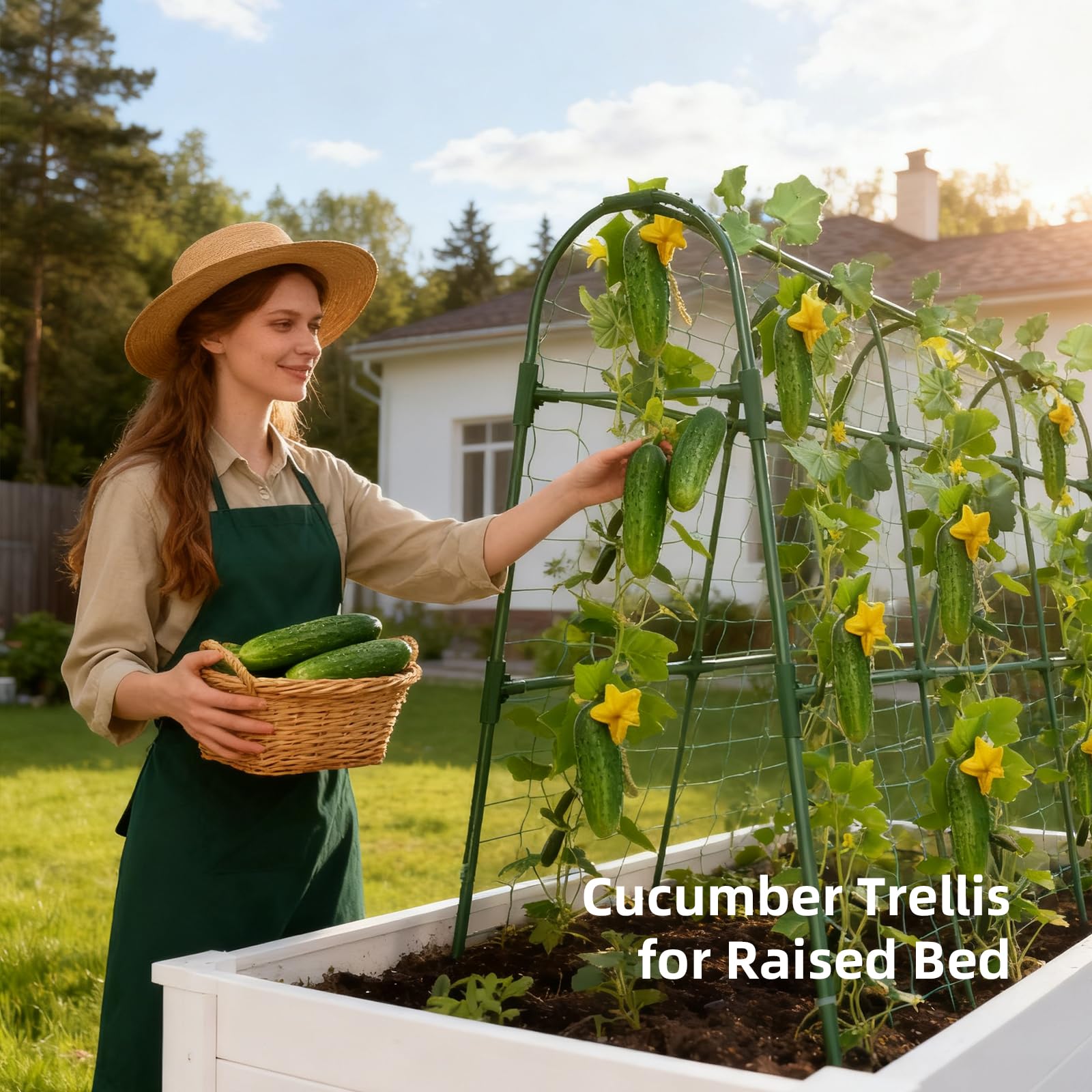 Laodier trellis netting included for extra vine guidance in green