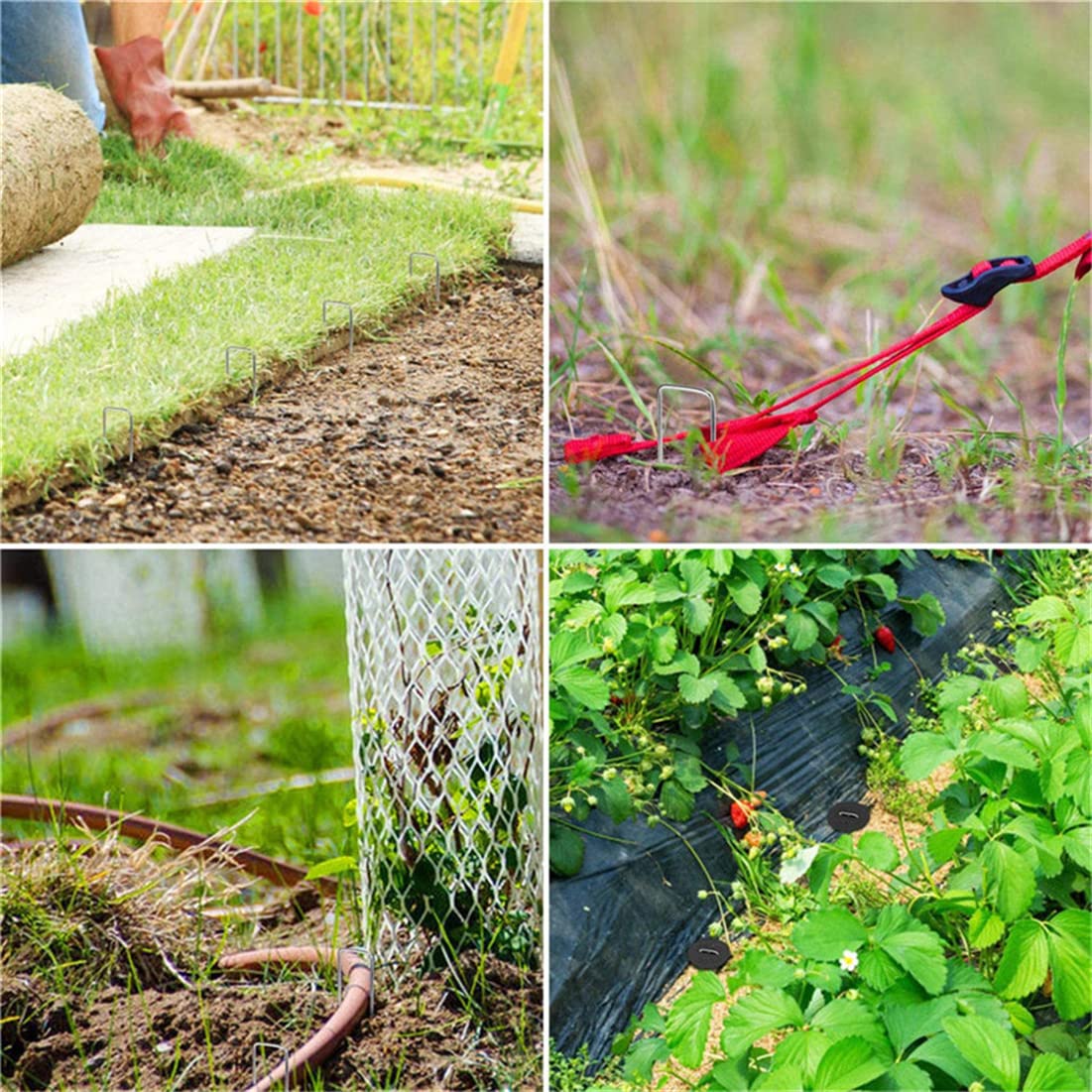LAOJU ground stakes green galvanized finish resist rust for outdoor use