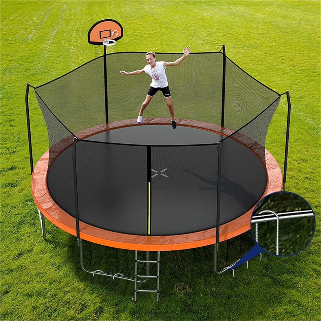 LAOJU tents and trampolines secured with durable ground stakes.
