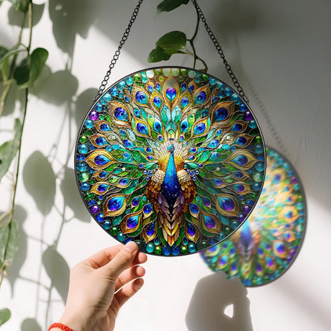 LAOWEIKI black-metal-frame suncatcher blends durability and elegance for indoor or outdoor display.