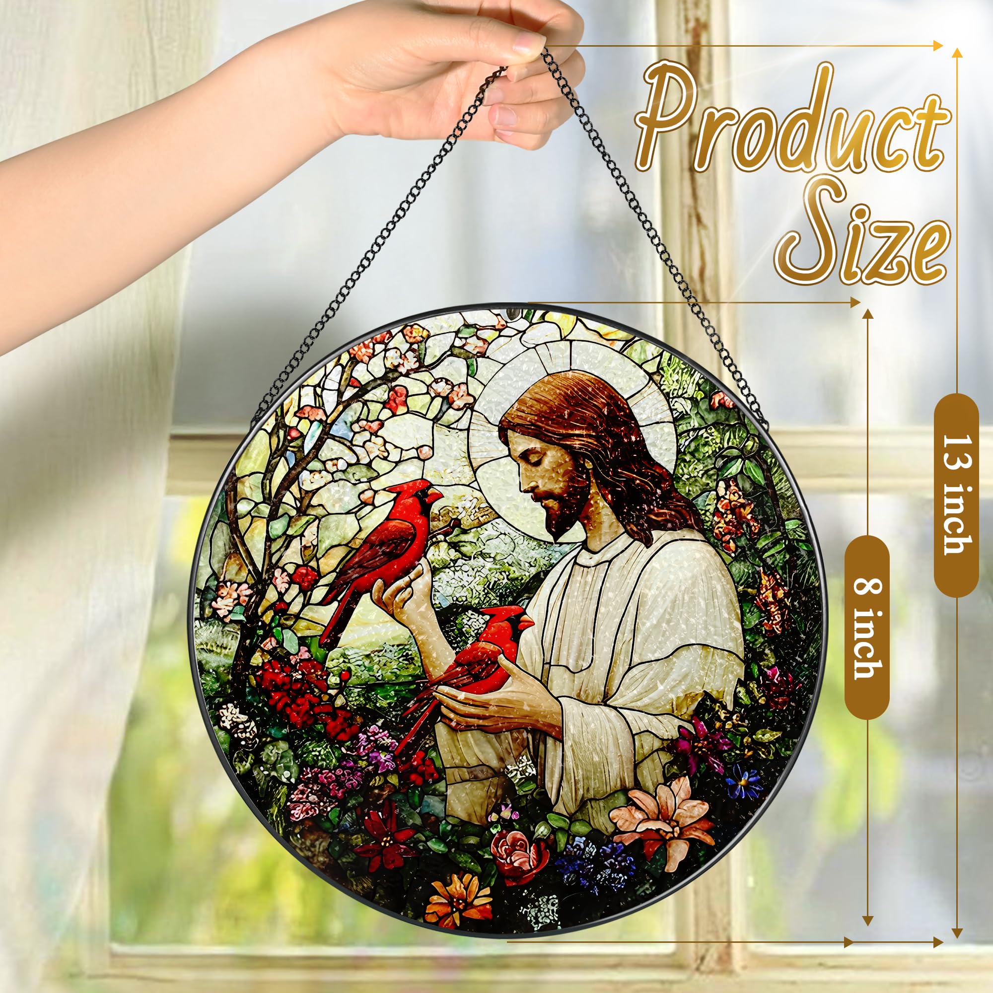 Laoweiki black metal frame with chain detail provides sturdy display