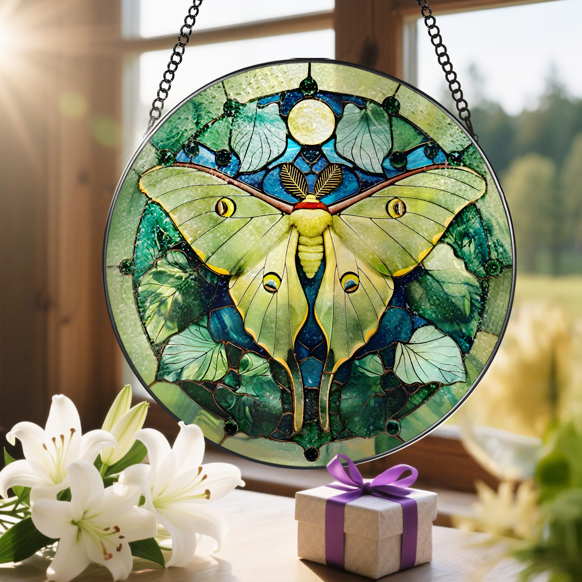 LAOWEIKI stained glass design endures sunlight for long-lasting color.