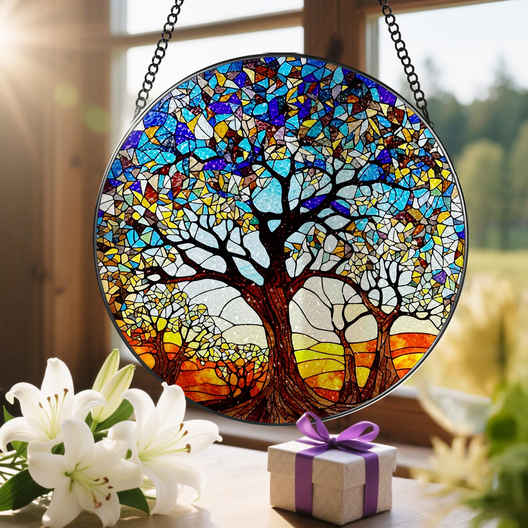 LAOWEIKI sunlit ornament brightens patios or gardens at day
