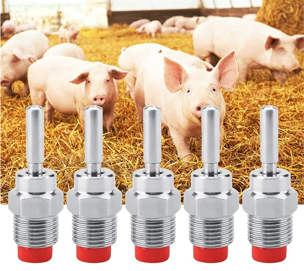 LAPXSNZD nipple waterer with stainless filter, keeps water clean for piglets.