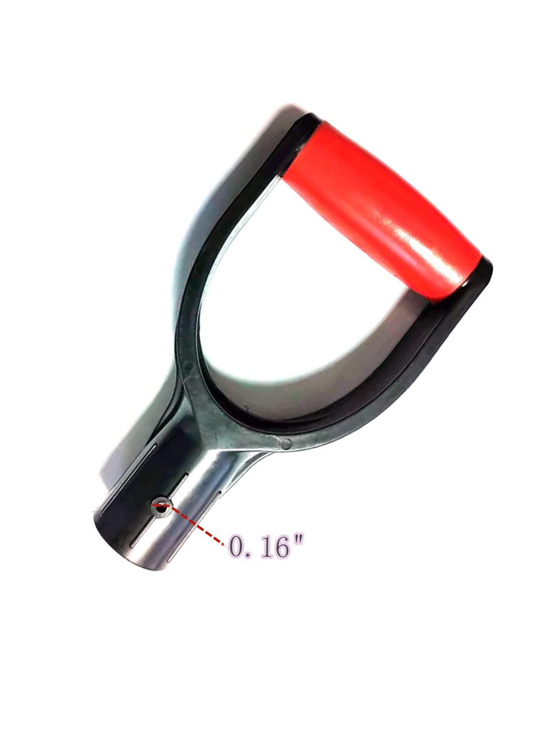 LAPXSNZD replacement D-grip for shovels with ergonomic PVC red-black grip.