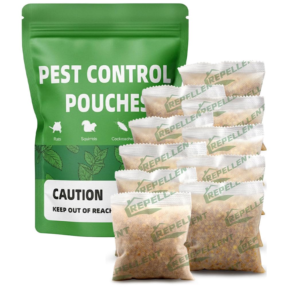 LAQDECDV pest control pouch closeup with mint aroma deterring common pests.