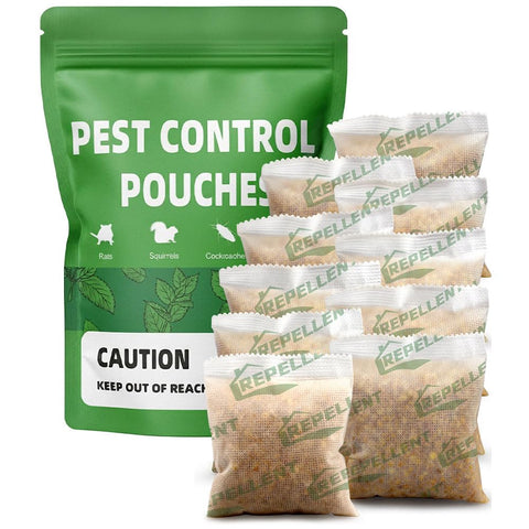 LAQDECDV pest control pouch closeup with mint aroma deterring common pests.