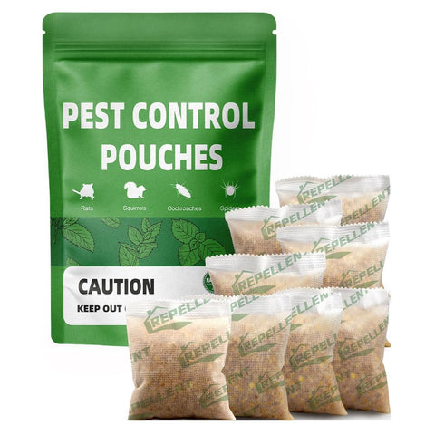 LAQDECDV Pest Control Pouch packaging demonstrates a plant-powered barrier for homes.