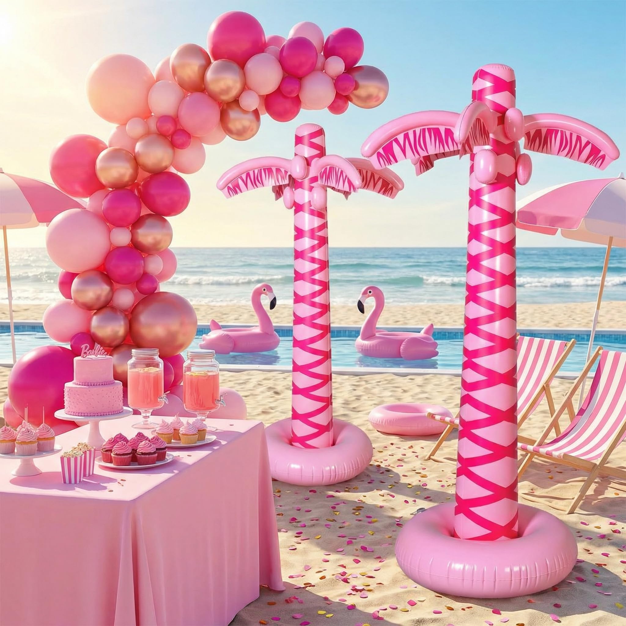 LaRandom two-piece palm tree set expands decor options for entrances and corners.