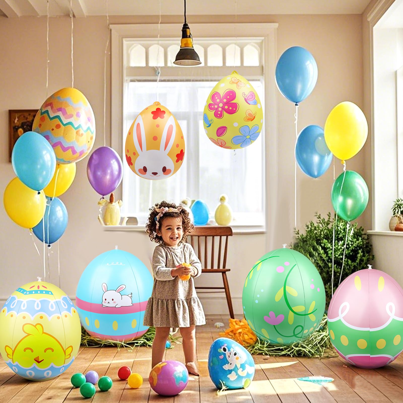 Durable PVC construction makes these eggs waterproof for long-lasting decor.