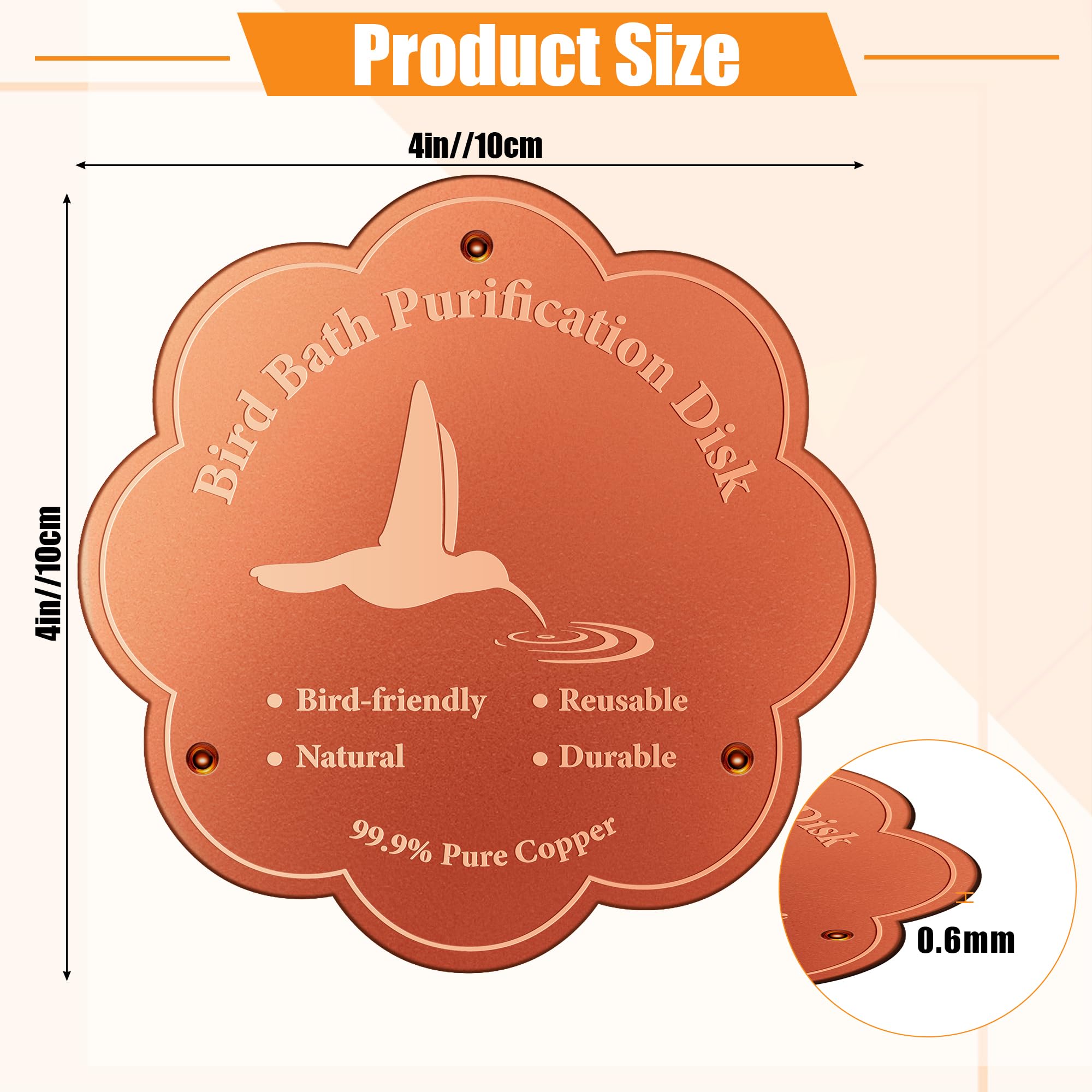 Larbeti copper disk with three-point support stabilizes in water.