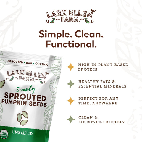 Lark Ellen Farm sprouted pumpkin seeds in recyclable pouch reduces waste