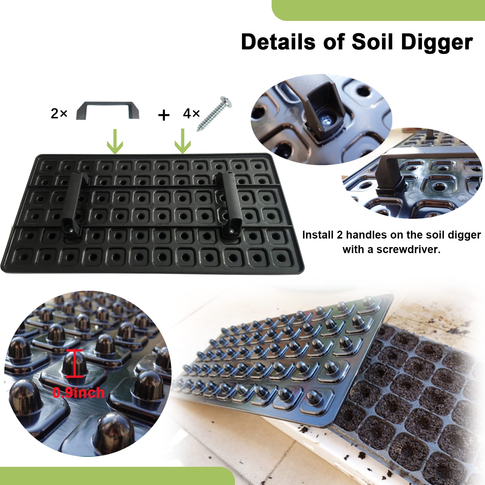 LARNORJE base tray catching excess water for cleaner seedling setup