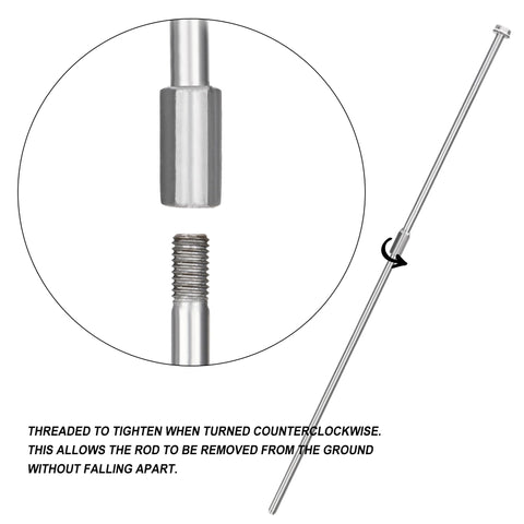 LARNORJE earth anchor secured to ground with 30 inch cable for versatile holding.