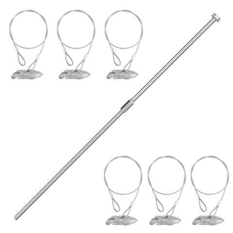 LARNORJE ground earth anchors 6-pack ready to secure outdoor items against movement.