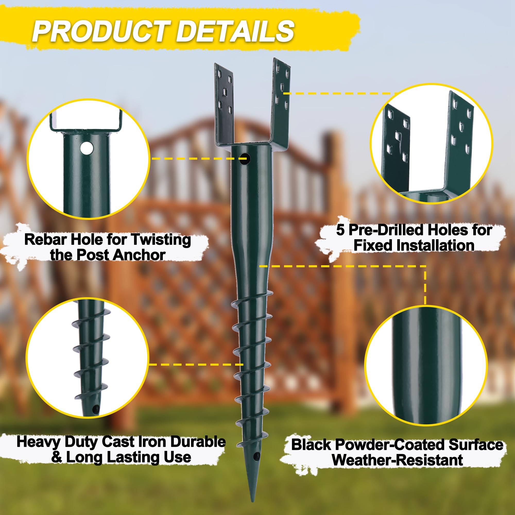 LARNORJE included lag bolts for strong, lasting post connections