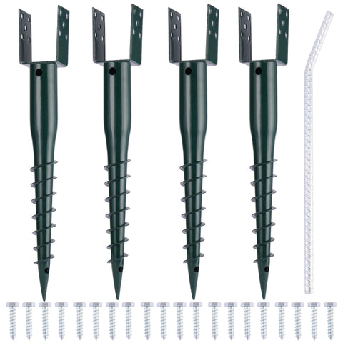 LARNORJE no dig ground anchor 27 inch stabilizes a 4x4 post without digging
