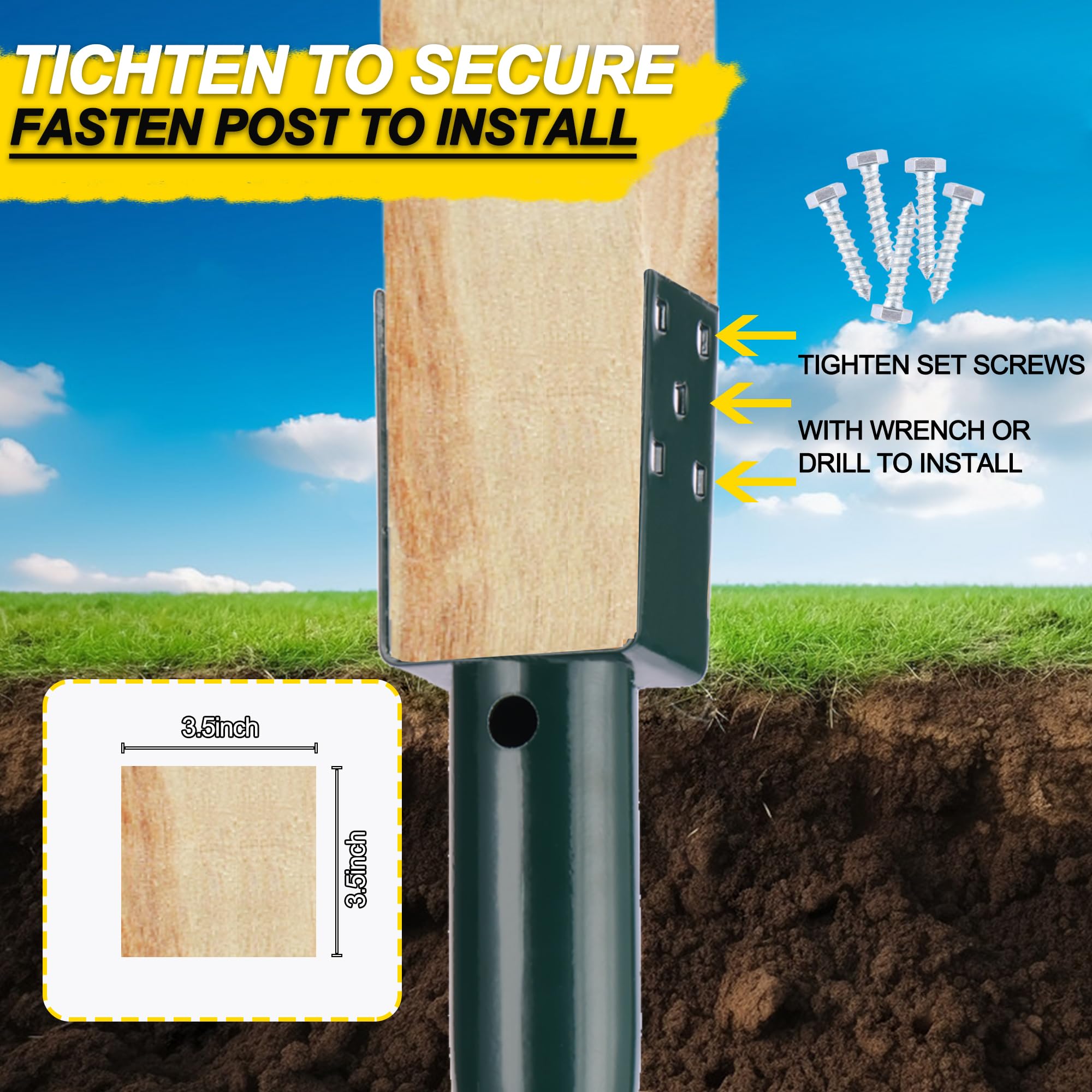 LARNORJE powder coated steel resists weather for long lasting posts