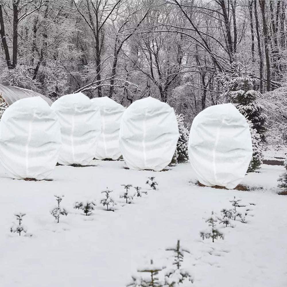 LARNORJE white frost protector bag for offices, gardens, and courtyards.