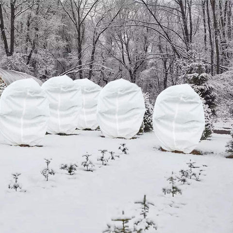LARNORJE white frost protector bag for offices, gardens, and courtyards.