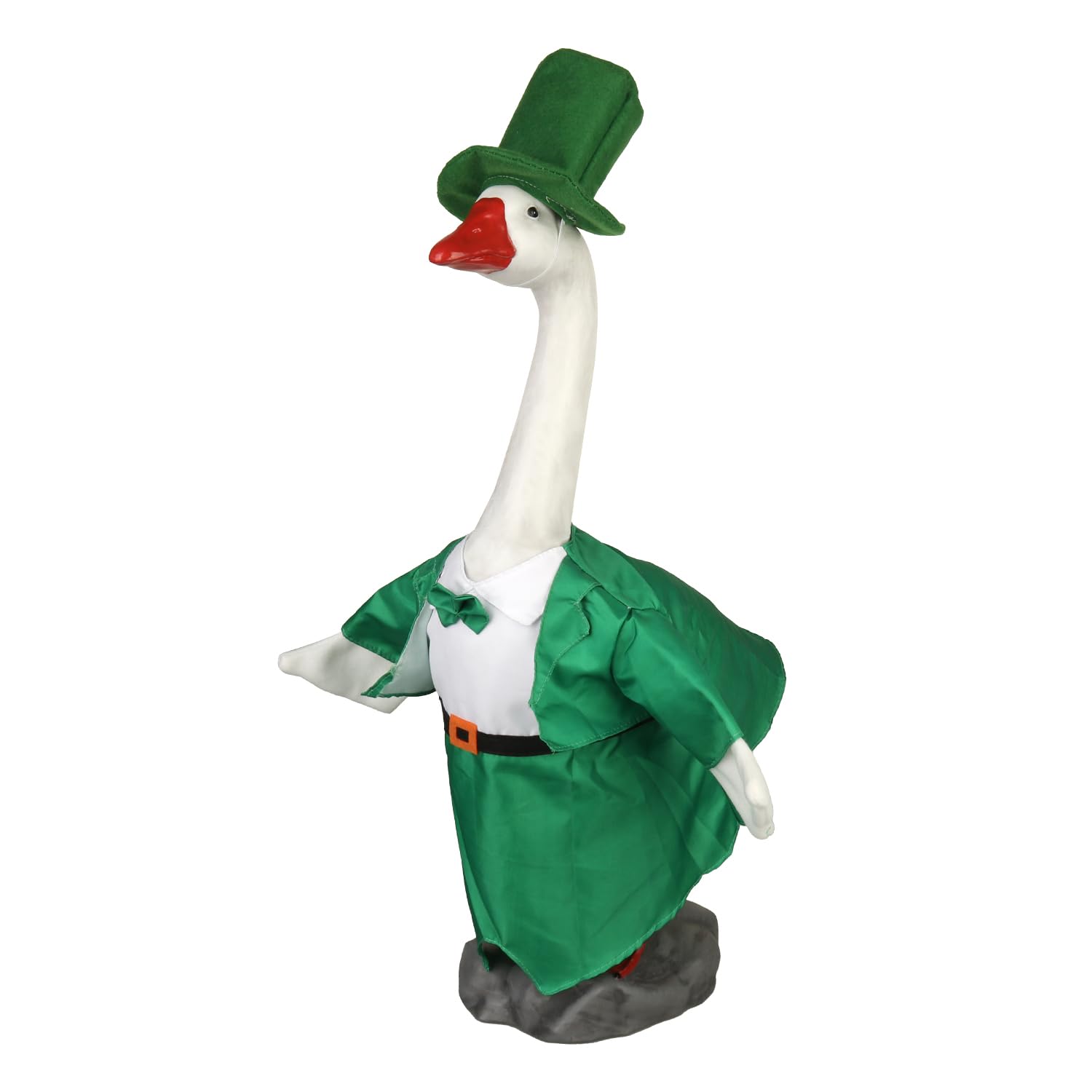 LarpGears goose outfit with green tuxedo adds yard charm for celebrations.