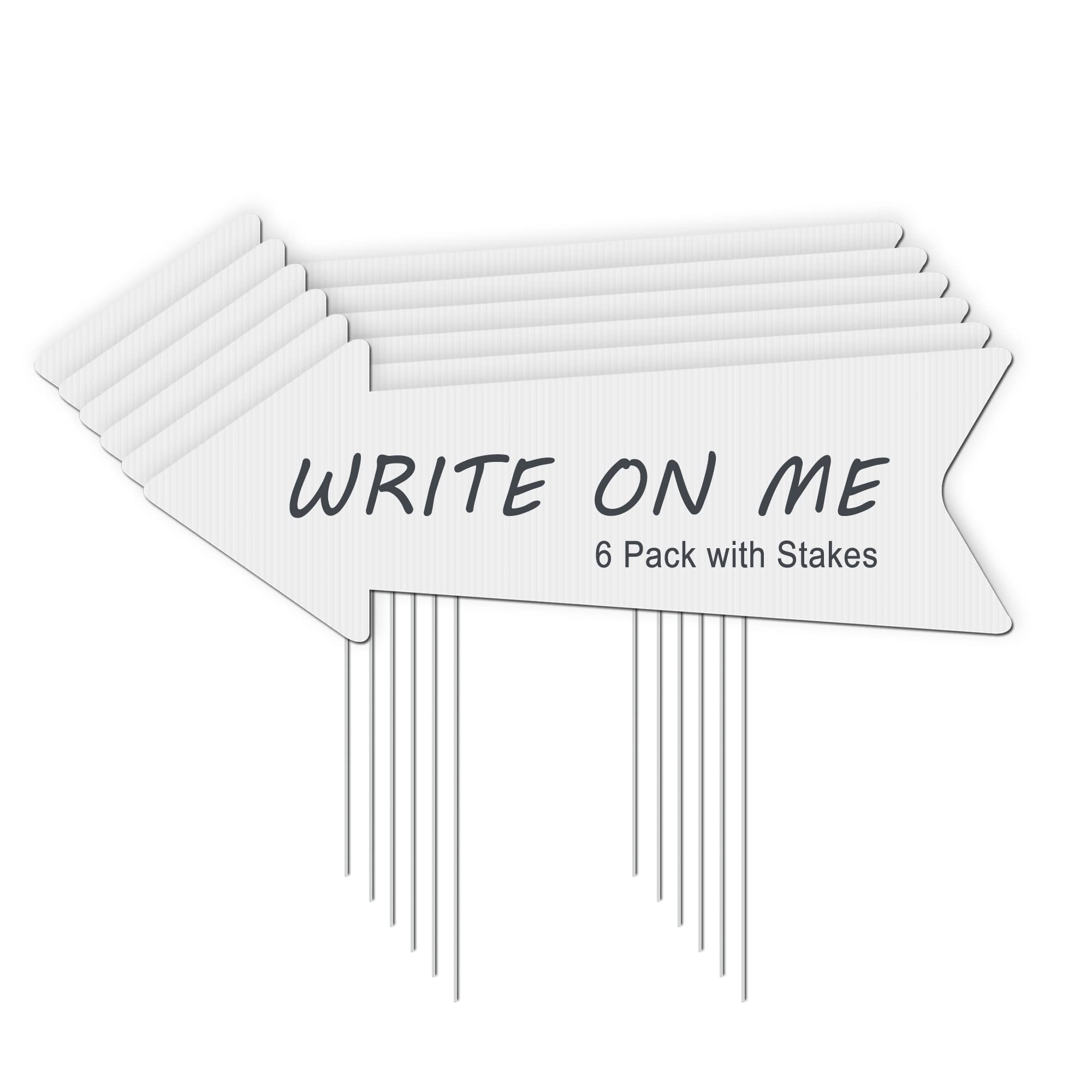 LARREEDE blank arrow sign with stake for outdoor directions