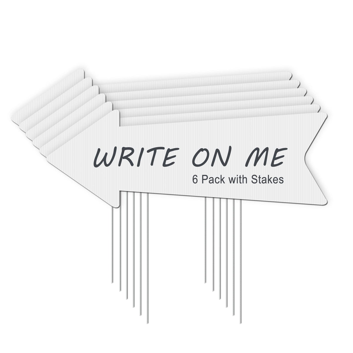 LARREEDE blank arrow sign with stake for outdoor directions