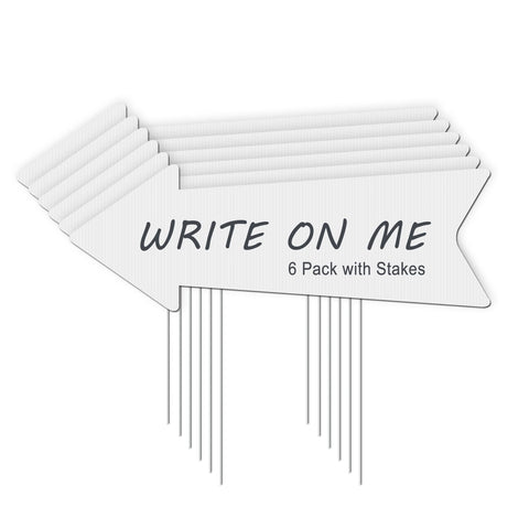 LARREEDE blank arrow sign with stake for outdoor directions