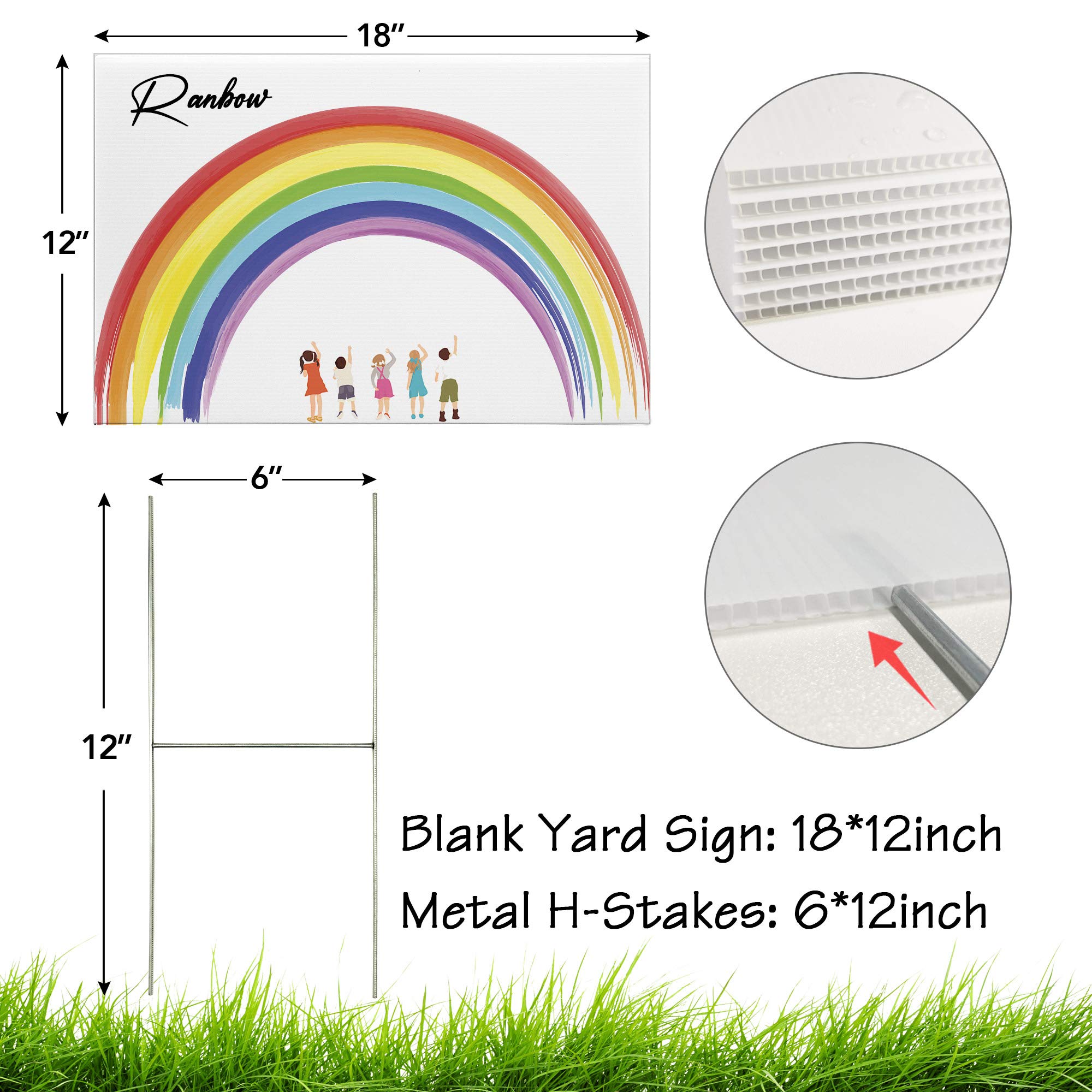 LARREEDE blank yard sign 12x17 back view suitable for double-sided messaging