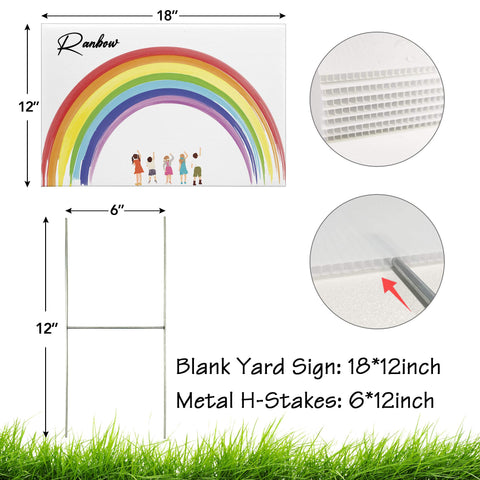 LARREEDE blank yard sign 12x17 back view suitable for double-sided messaging