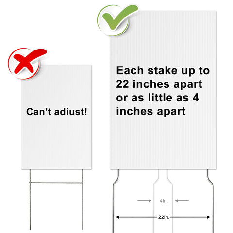 LARREEDE heavy-duty metal stakes prevent rust and sign wobble.