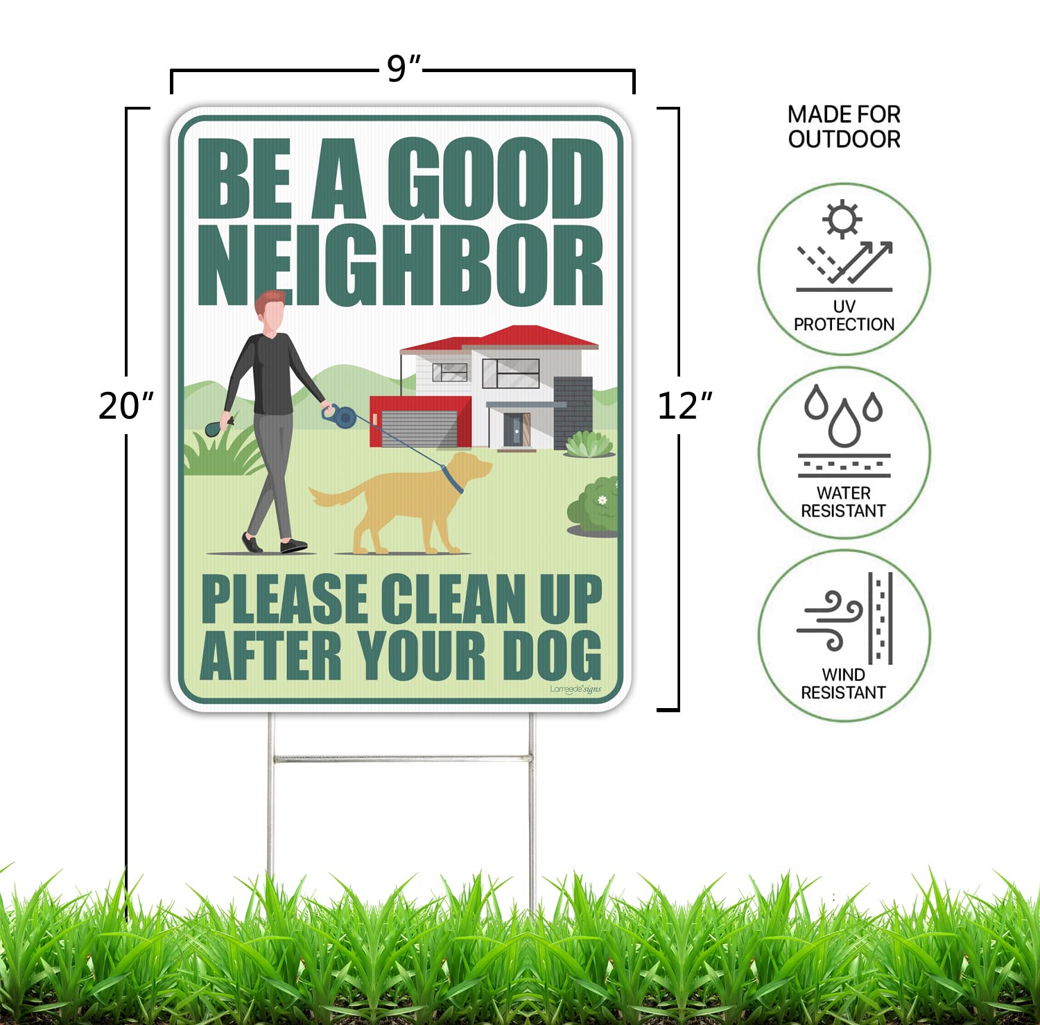 LARREEDE outdoor sign withstands rain and sun for long-lasting yard visibility
