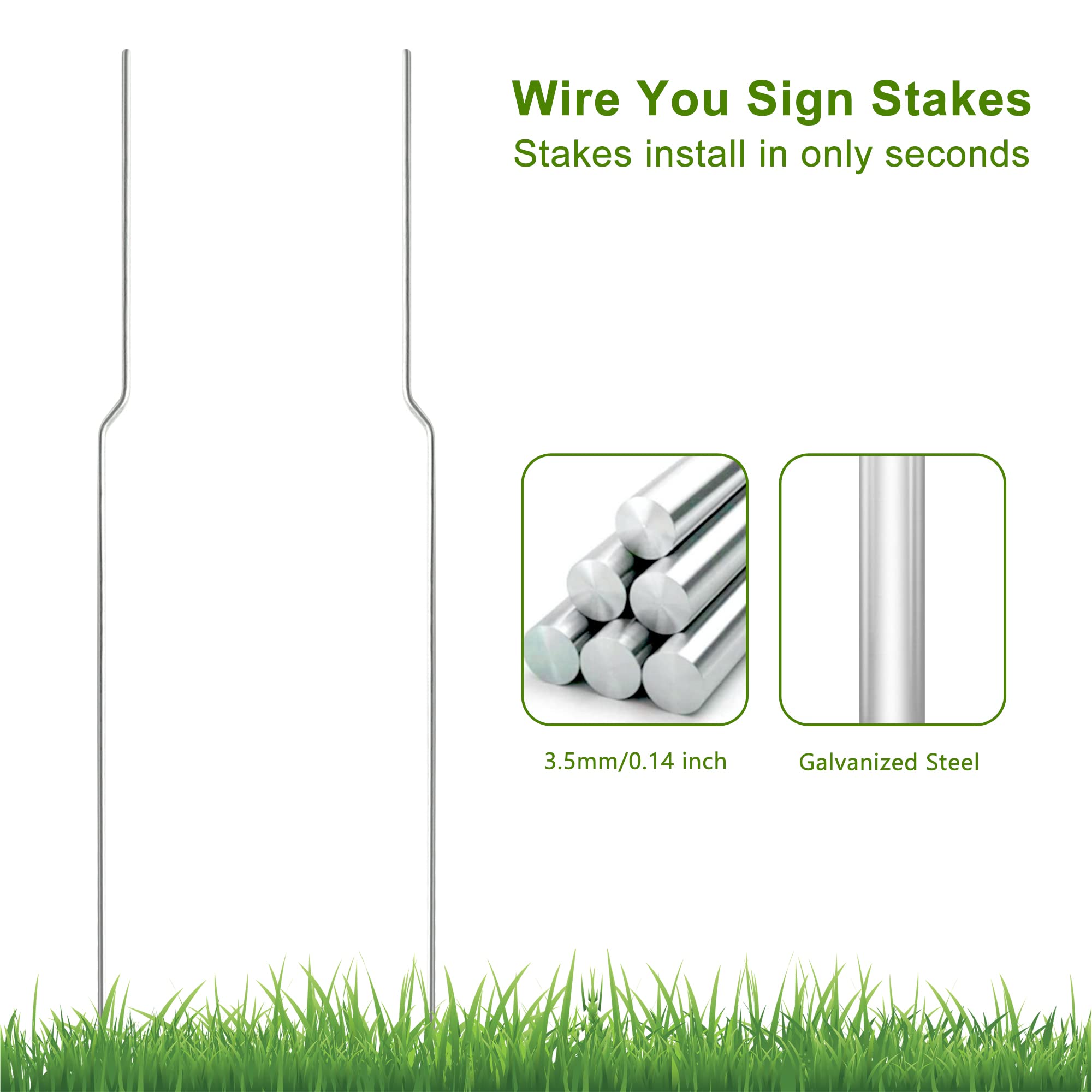 LARREEDE starlight silver yard sign stakes resist wind for outdoor use.
