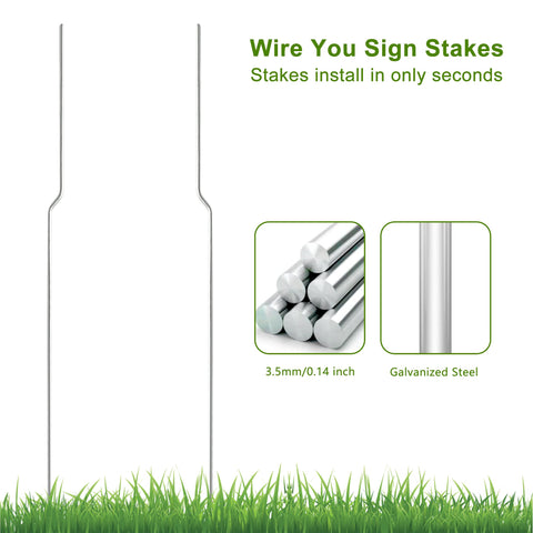 LARREEDE starlight silver yard sign stakes resist wind for outdoor use.