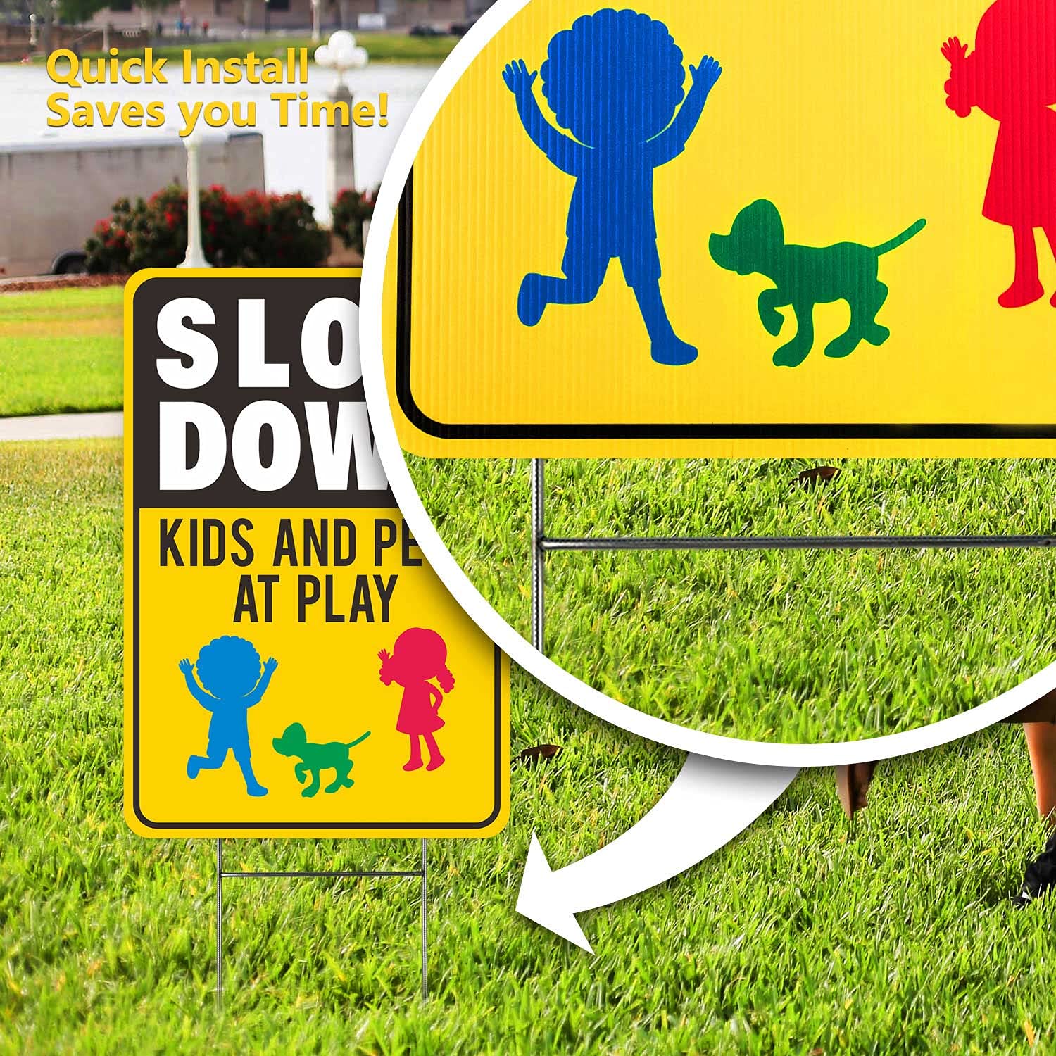 LARREEDE weatherproof corrugated plastic sign withstands sun and rain