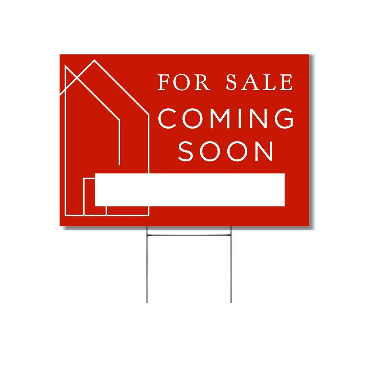 Lashicorn 12x17 Coming Soon sign, front double-sided for FSBO listings.