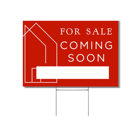 Lashicorn 12x17 Coming Soon sign, front double-sided for FSBO listings.