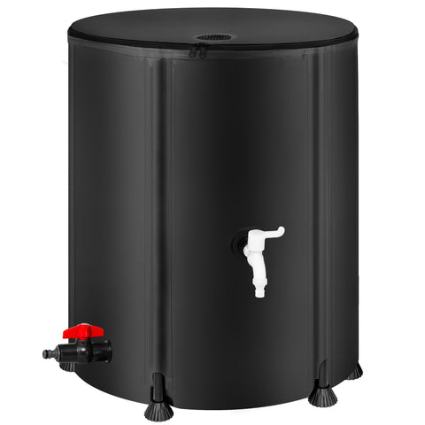 Laspeiraux collapsible rain barrel collapsed for compact storage and portability