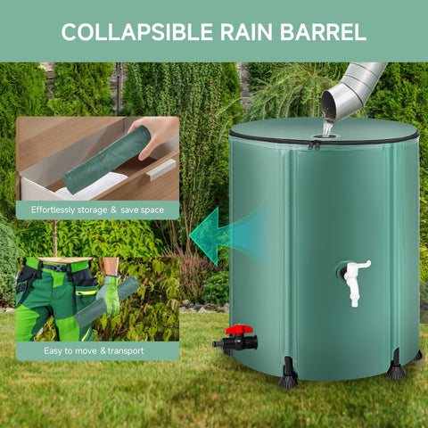 Laspeiraux collapsible rain barrel folded for compact storage
