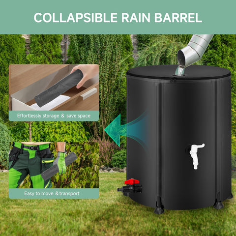 Durable three-layer PVC Laspeiraux rain barrel ready for outdoor use