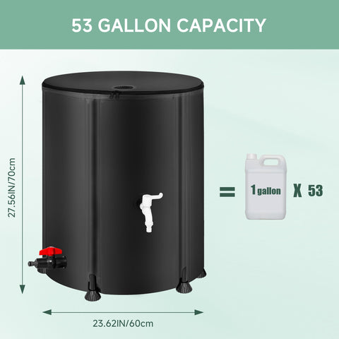 Stable Laspeiraux rain barrel with circular footpads on ground