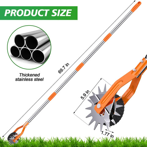 LASTOOLS edger assembly steps showing quick, tool-free setup and easy operation.