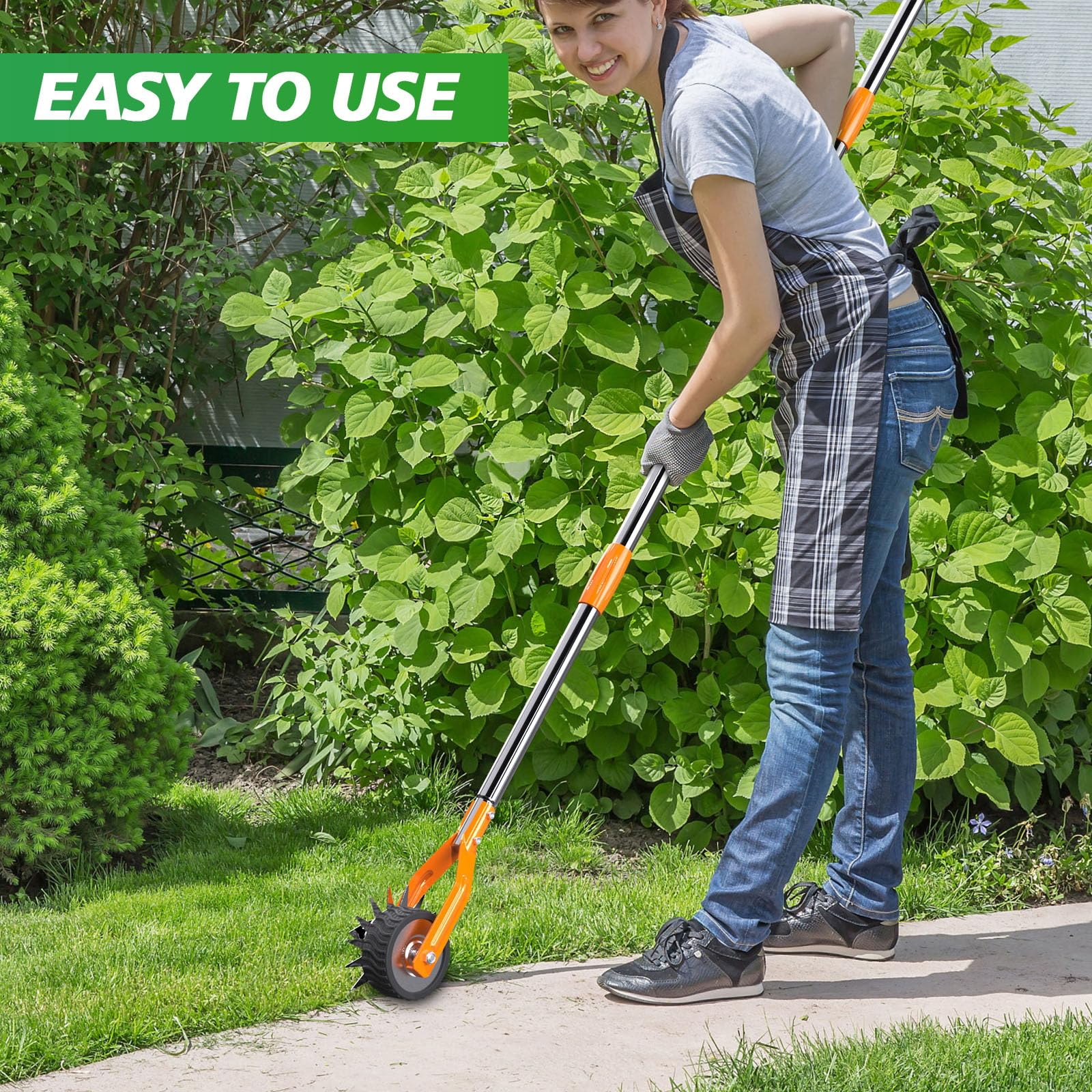 LASTOOLS edger with thick stainless steel tube offers sturdy construction for year-round use.