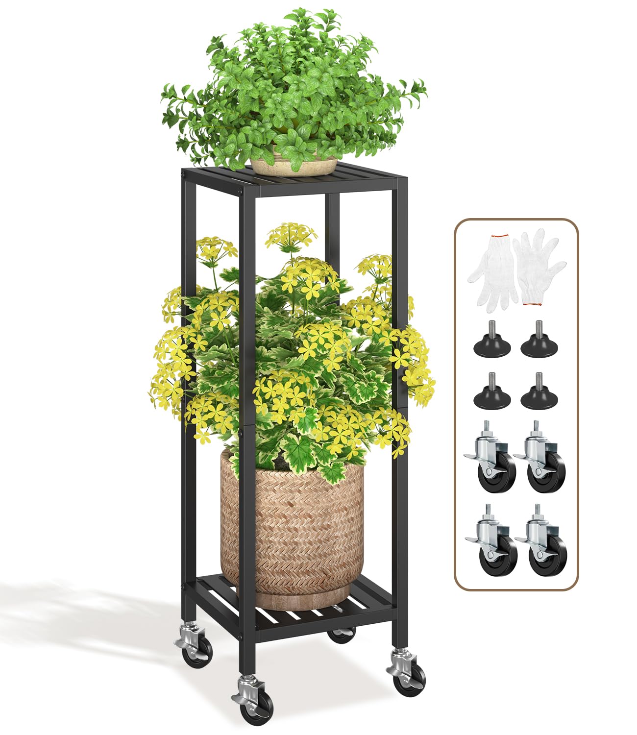 LASZOLA 2-tier plant stand with easy assembly for quick setup and organized greenery.